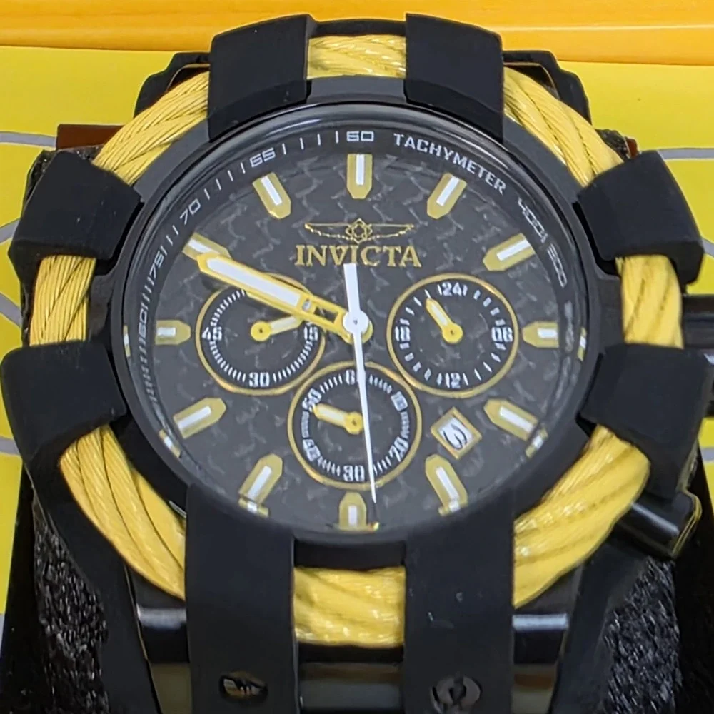 NEW Invicta Bolt‎ Shock Men's Watch 48mm Black Silicone Band 23871 Diver Box Inc